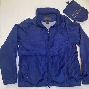 Vintage Eddie Bauer Windbreaker Packable‎ Zip Up Jacket Hooded Men's Size L